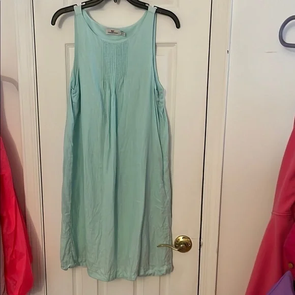 Vineyard Vines Teal Linen Dress - Picture 1 of 5